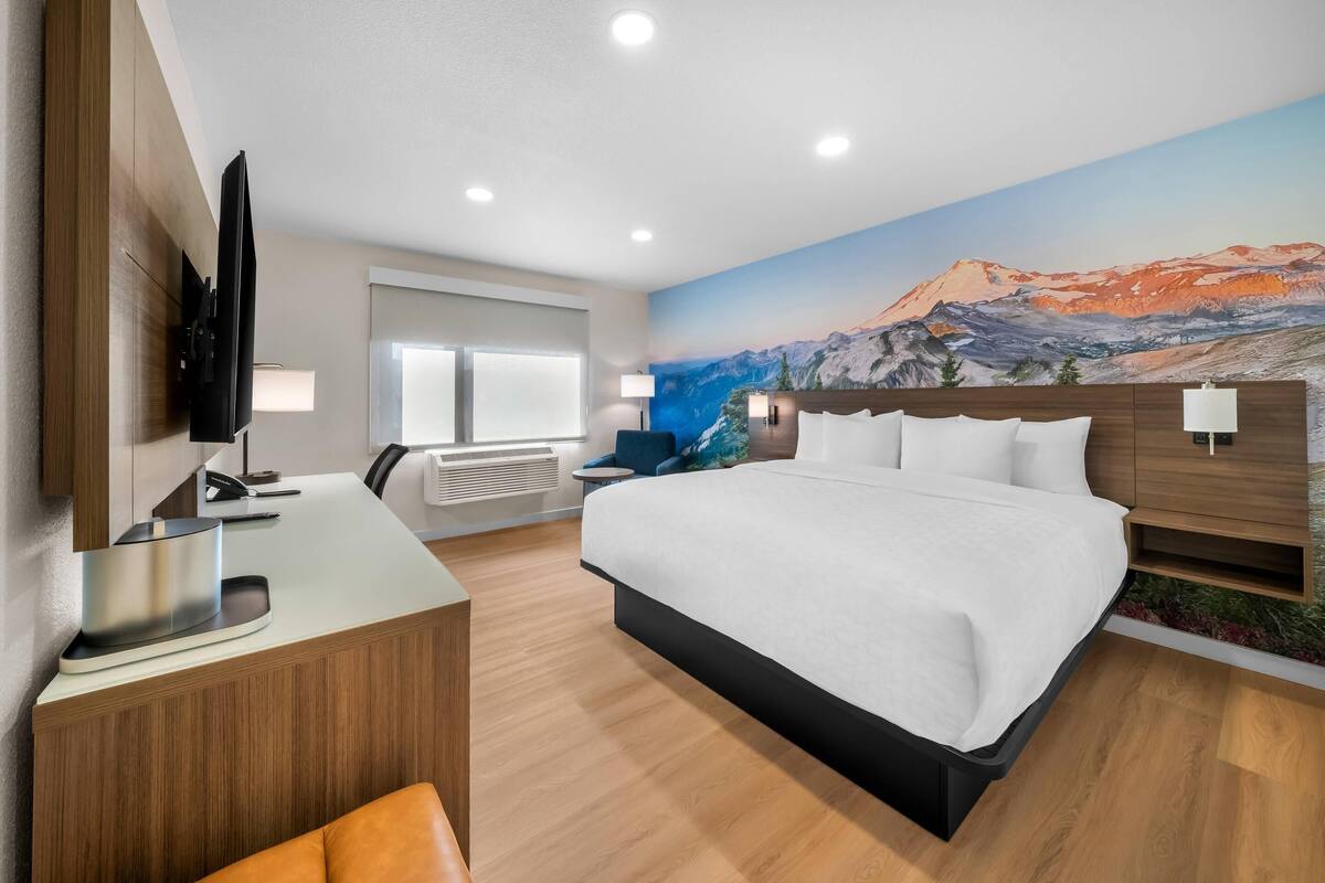 Standard Room, 1 King Bed, Non Smoking | Desk, blackout drapes, iron/ironing board, WiFi (free)
