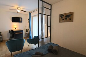 Iron/ironing board, travel cot, WiFi, bed sheets - Studio 25 m², centre-ville, avec balcon et wifi (Aix-les-Bains)