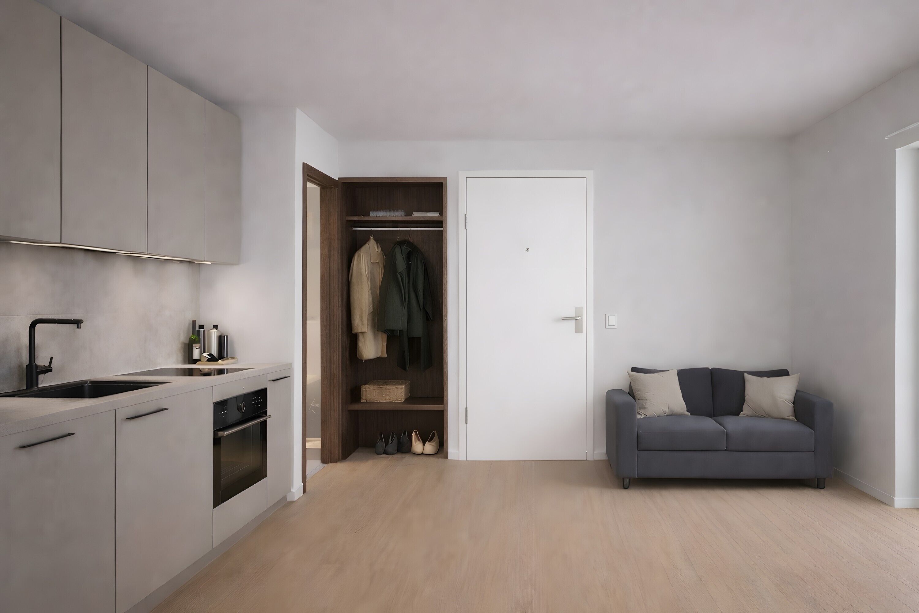 冷蔵庫、電子レンジ、コンロ、食器洗い機