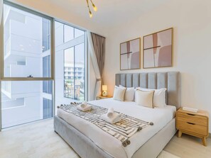 Iron/ironing board, WiFi, bed sheets - Modern 1BR Furnished, JVC Prime Location (Dubai)