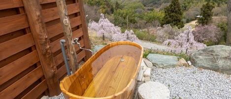 Outdoor spa tub