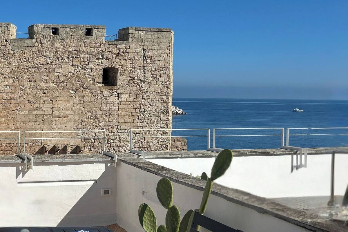 Toetasjesleilighet – panorama, 1 queensize-seng med sovesofa, kjøkken, sjøvendt | Terrasse/patio