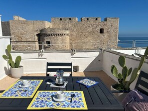 Panoramic Duplex, 1 Queen Bed with Sofa bed, Kitchen, Sea Facing | Terrace/patio - Seafront Apartments by Carlo V Castle, Monopoli Old Town - HelloAPULIA Al Castello di Amec (Monopoli)