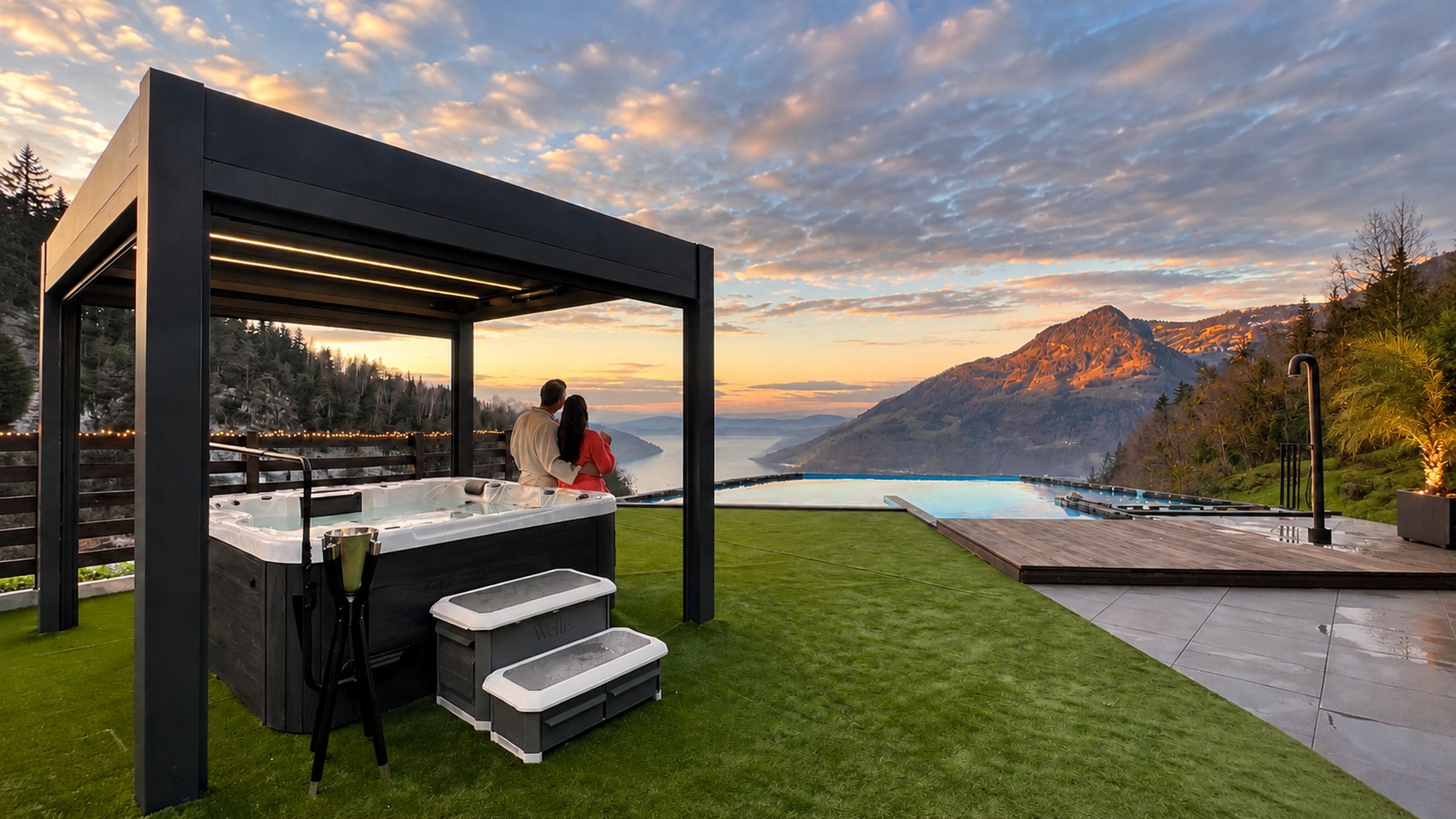 Outdoor spa tub
