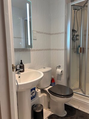 Shower, towels, soap, toilet paper - Pet-Friendly, One-Bed Flat, Near Chertsey Station, Free On-Street Parking (Chertsey)