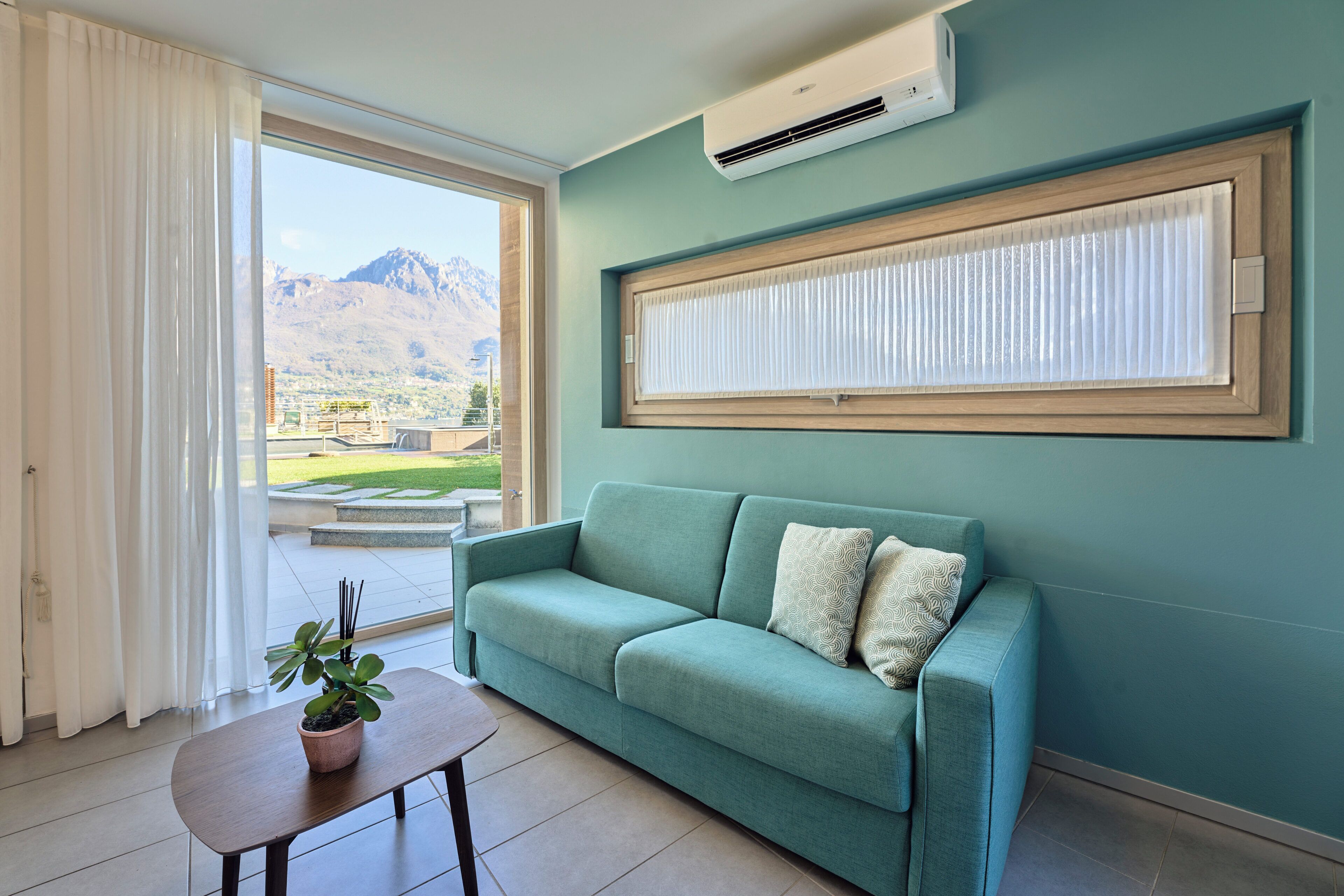 Appartement, vue lac | Coin séjour