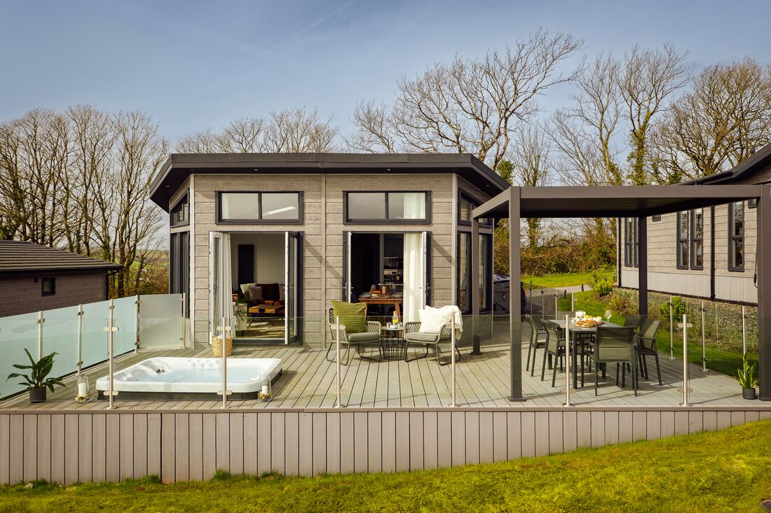 Luxury Cabin, Sea View | Outdoor dining