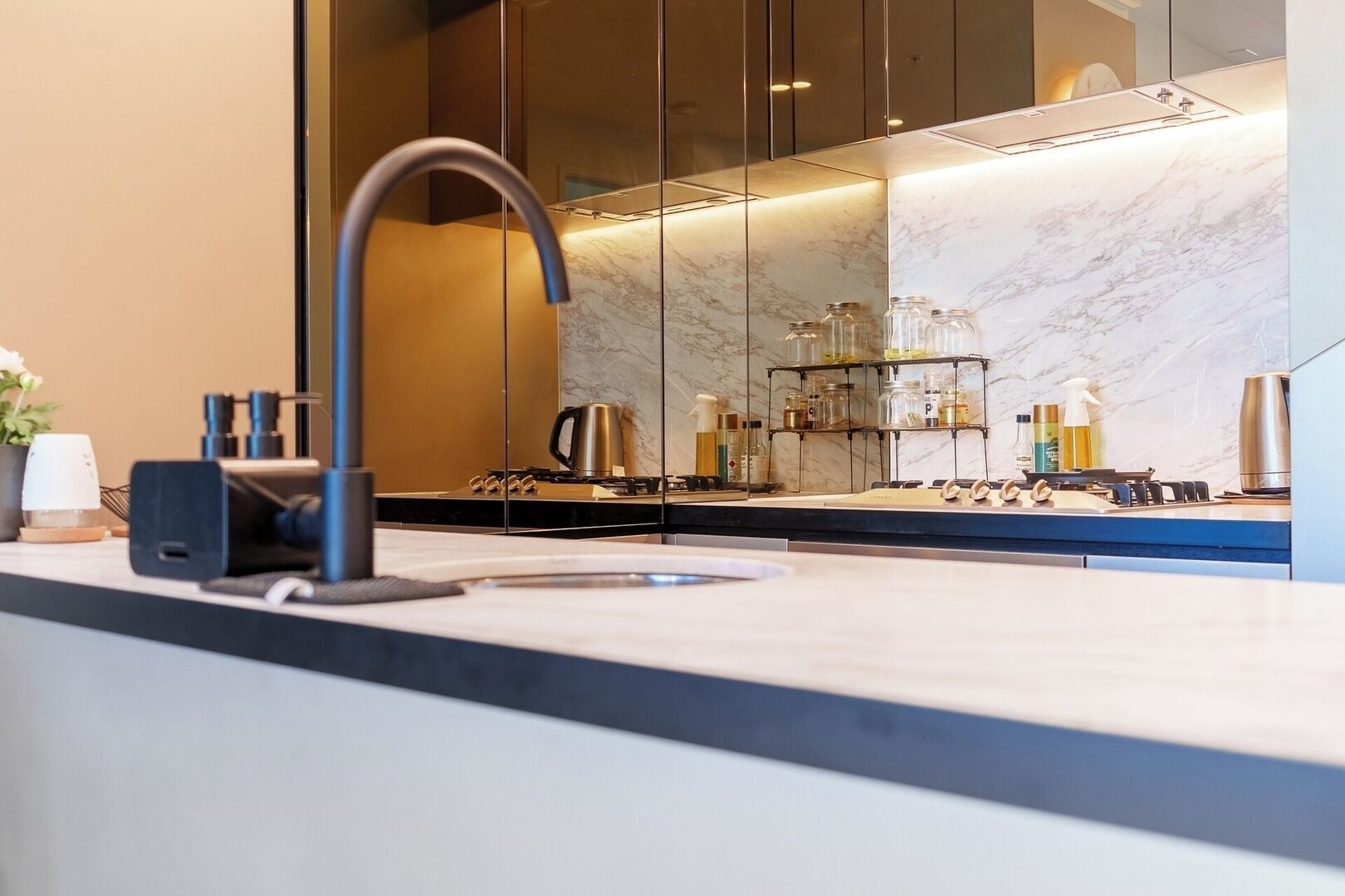 Microwave, oven, stovetop, dishwasher