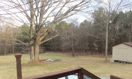 Property grounds. Welcoming 2-bedroom house with AC in semi-rural setting in Gaston County.