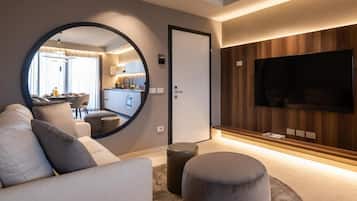 Premium Apartment, 2 Bedrooms, Balcony | Living area