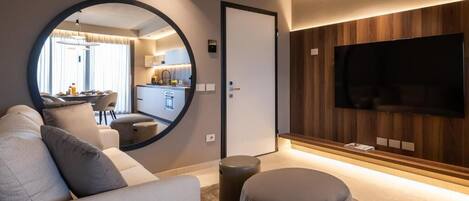 Premium Apartment, 2 Bedrooms, Balcony | Living area