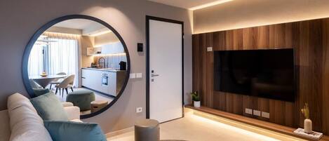 Premium Apartment, 2 Bedrooms, Balcony | Living area