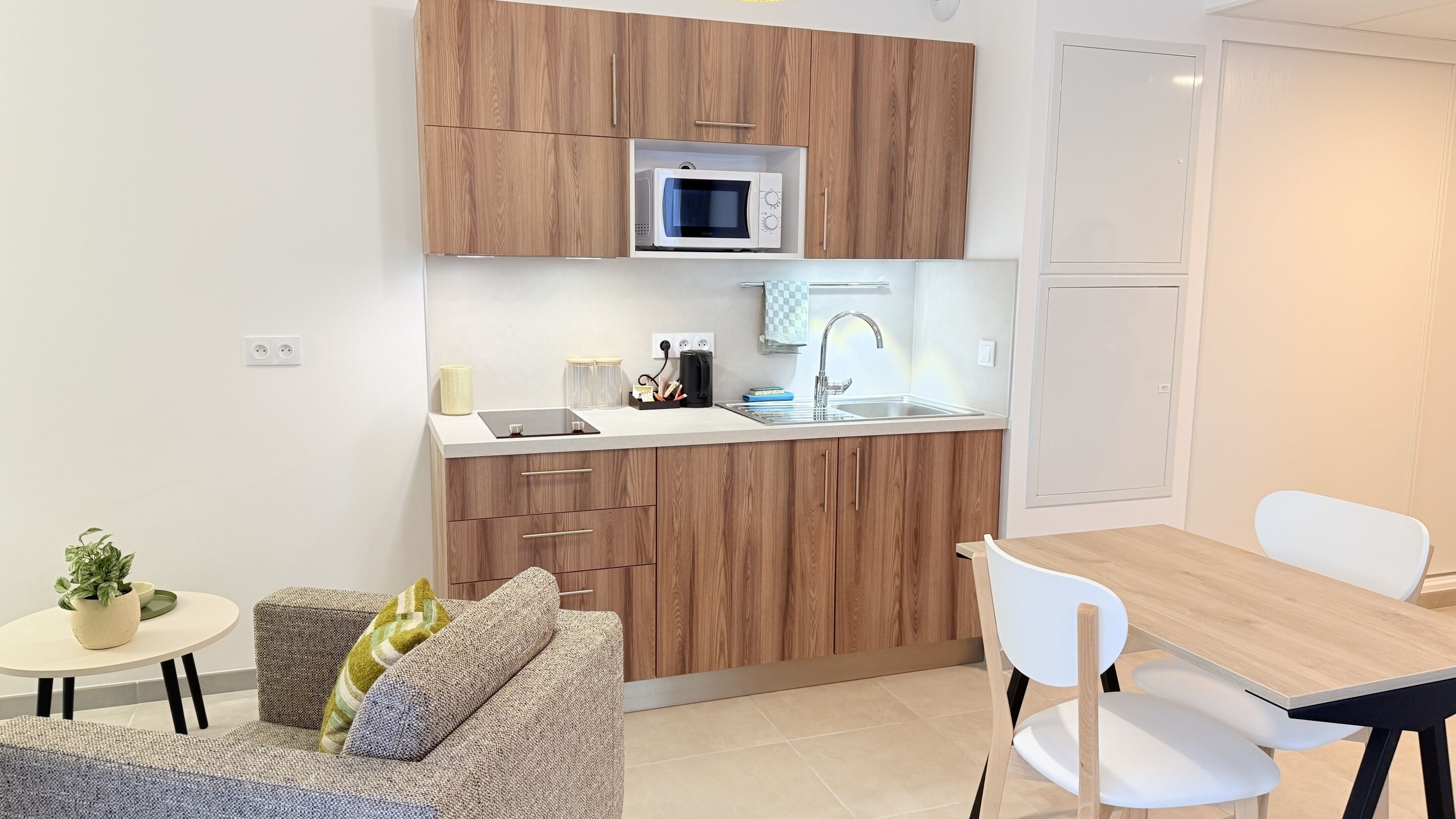 Monolocale, bagno in camera | Cucina privata | Mini-frigorifero, microonde, forno, piano cottura