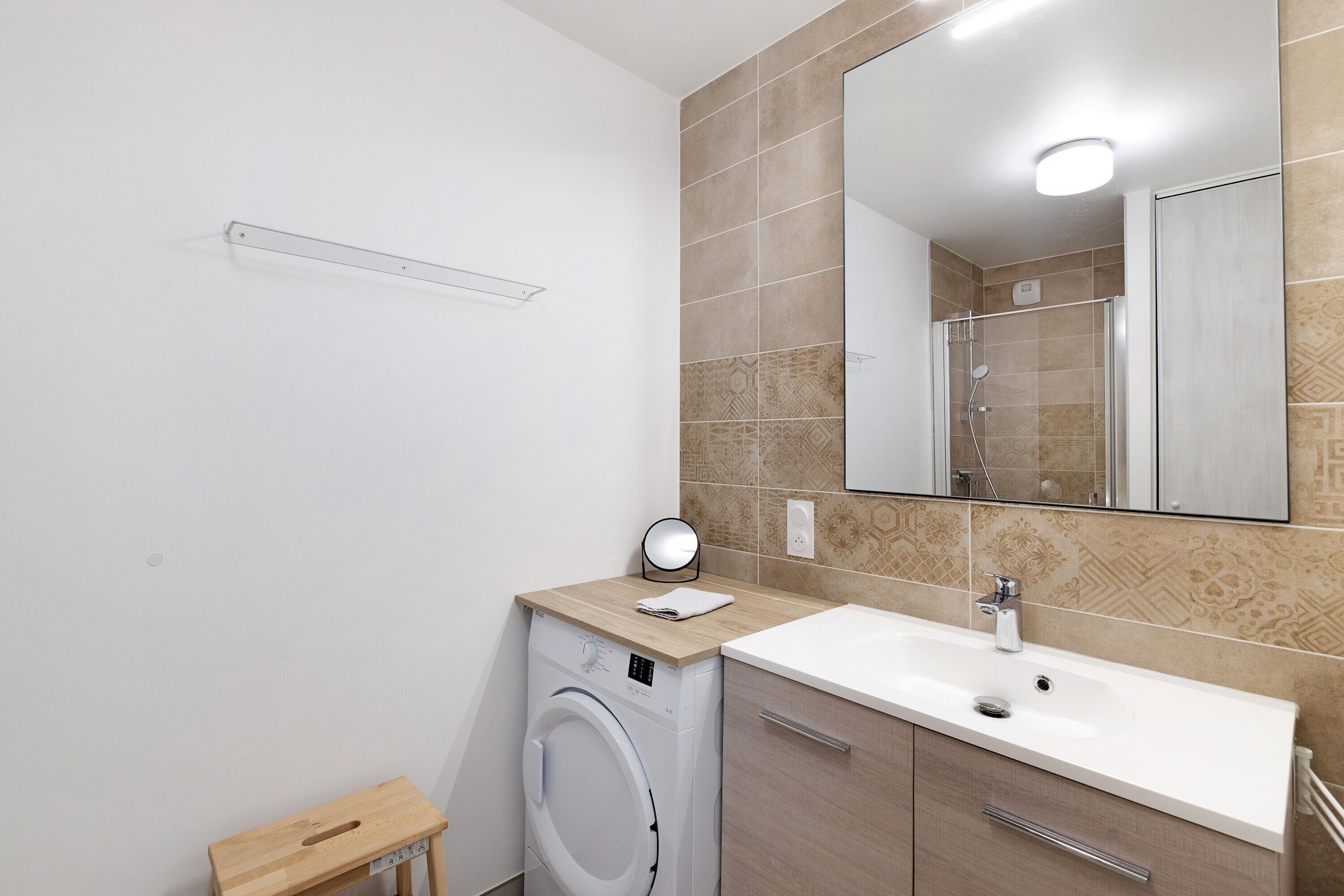 Shower, hair dryer