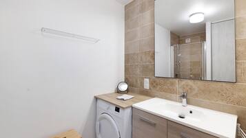 Shower, hair dryer