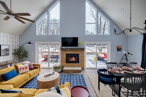 Living area - A-Frame Escape ~ Hot Tub, Sauna, Game Room, Gym (Big Bass Lake)