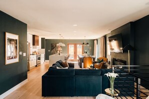 TV, fireplace, video games - The Fairway House | Luxe Design, Sauna + Mini Putt (Denver)