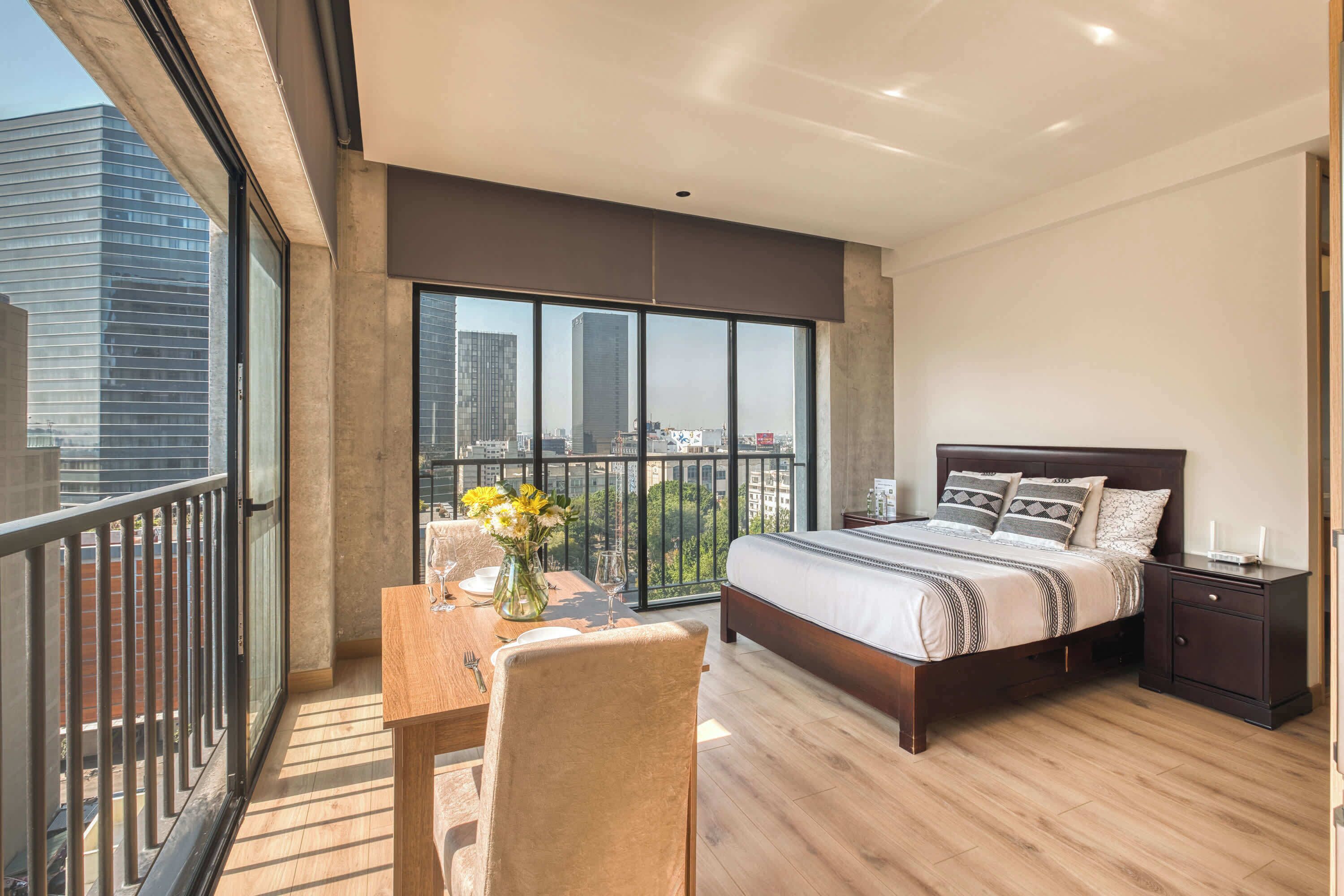 Studiosuite, 1 Doppelbett, Kochnische, Stadtblick (Juarez 56 1201) | 1 Schlafzimmer, individuell dekoriert, individuell eingerichtet