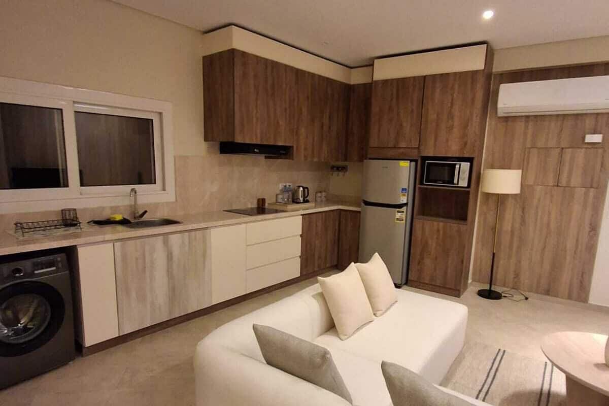 家庭公寓, 2 间卧室 | 客房内保险箱、遮光窗帘、隔音、熨斗/熨衣板