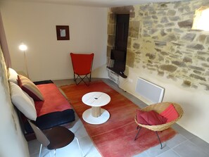 Télévision, cheminée, lecteur de DVD