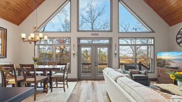 Smart TV, fireplace, video games, books
