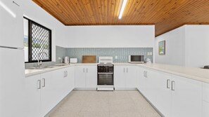 Fridge, microwave, oven, toaster