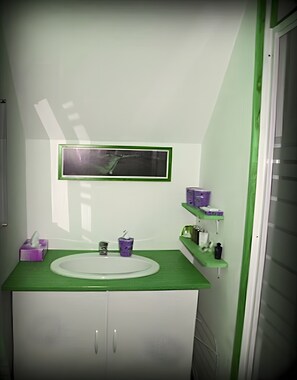 Dusche, Haartrockner, Handtücher