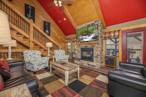 Chalet, Multiple Beds, Hot Tub, Mountain View (A Splash Of Blue) | Living area - A Splash Of Blue (Gatlinburg)