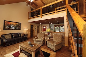 Chalet, Multiple Beds, Hot Tub, Mountain View (Misty Mountainside) | Living area - Misty Mountainside (Gatlinburg)