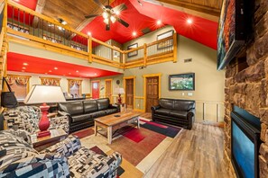 Cabin, Multiple Beds, Pool Access, Mountain View (Splash Mansion) | Living area - Splash Mansion (Gatlinburg)