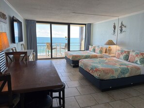 Iron/ironing board, free WiFi, bed sheets - Spacious Ocean Front Studio for 4 with Picture-Perfect View! (Daytona Beach Shores)