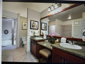 Secadora de cabello, toallas, jabón, papel de baño 