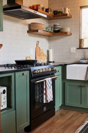 Private kitchen - Basecamp, Modern A Frame Retreat (Big Bear)