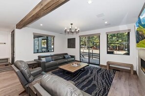 TV, fireplace, video games