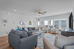 TV, offices - Ocean Views with Heated Pool! One Row from Beach! (Oak Island)