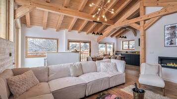 Télévision, cheminée, jeux vidéo, chaîne hi-fi