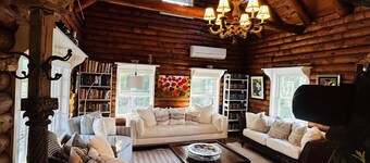 Luxury Log Villa with Endless Pool, Hot Tub & Expansive Grounds