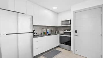 Fridge, stovetop, toaster