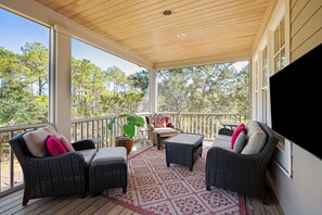 Smart TV, fireplace - 5BR/6BA Coastal Retreat with Elevator, Screened Porches & Easy Beach Access (Georgetown)