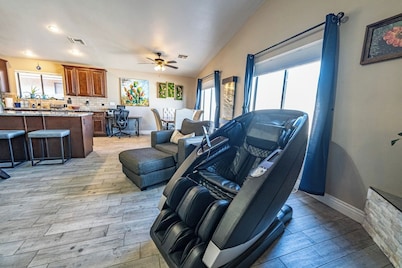 Relax & Entertain | 80” TV Massage Chair, Patio TV