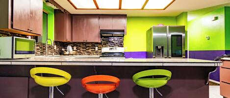 Microwave, oven, stovetop, dishwasher