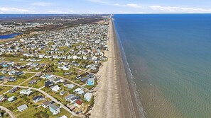 On the beach, sun-loungers, beach towels - Beachfront Home - Dog-Friendly - Family-Ready Steps to the Sand (Galveston)