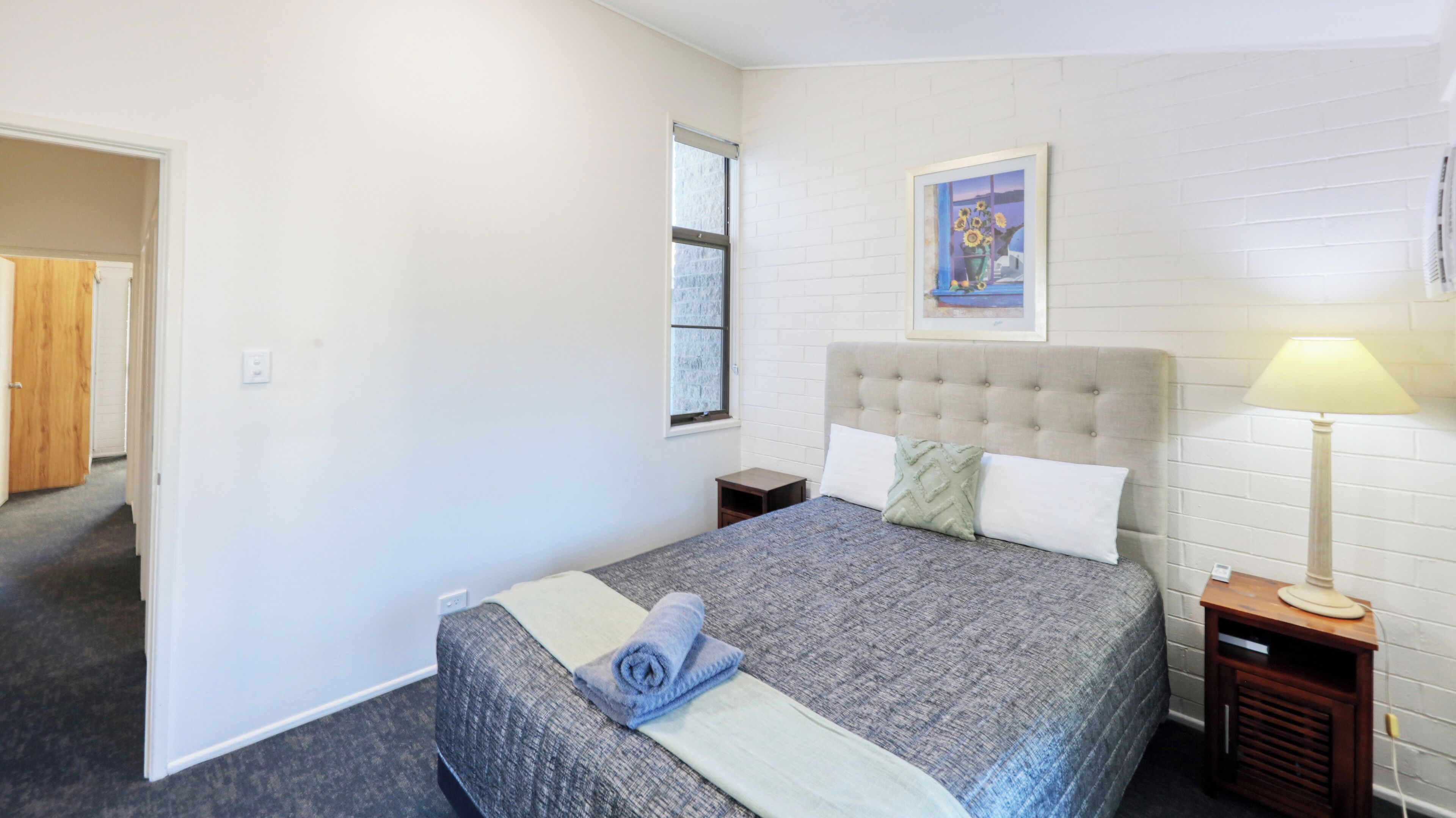 Desk, laptop workspace, blackout curtains, soundproofing