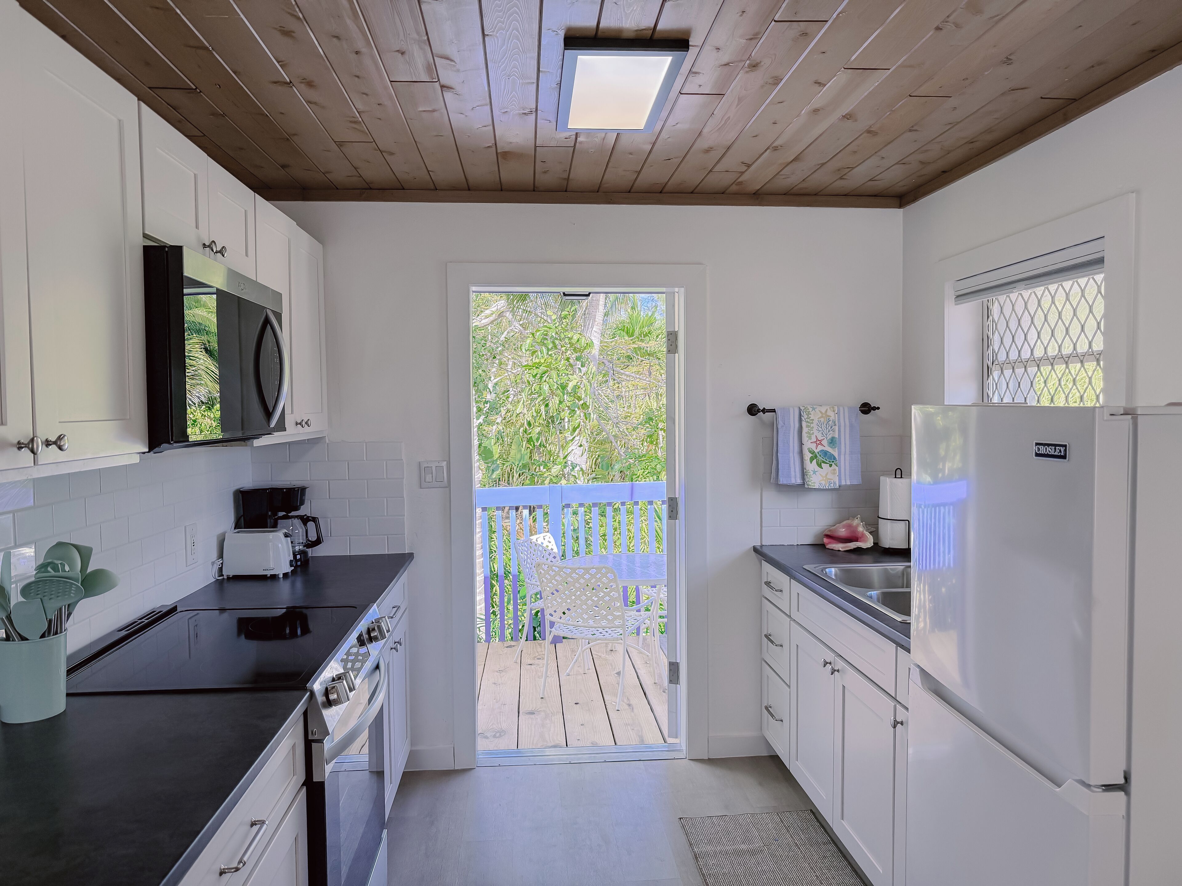 Microondas, horno y placa de cocina
