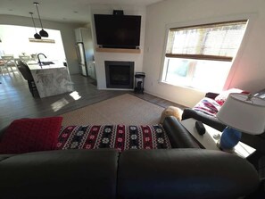 TV, fireplace, video games