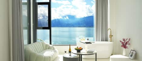 Classic Double Room, Ocean View | Desk, laptop workspace, blackout drapes, free WiFi