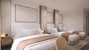4 人部屋 バルコニー オーシャンビュー | セーフティボックス (室内)、デスク、ノートパソコン用作業スペース、WiFi (無料)