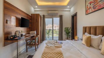 Quarto casal premium, vista para a montanha | Área de estar