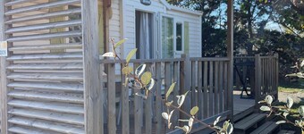 Mobile home with terrace and heated pool in the heart of the seaside resort