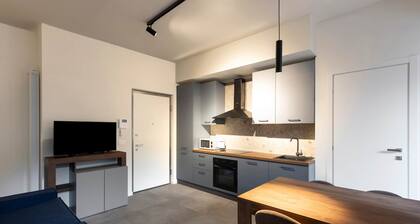 Modern studio apartment air conditioning Bergamo center